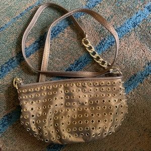 Darling metallic gold studded Michael Kors shoulder bag